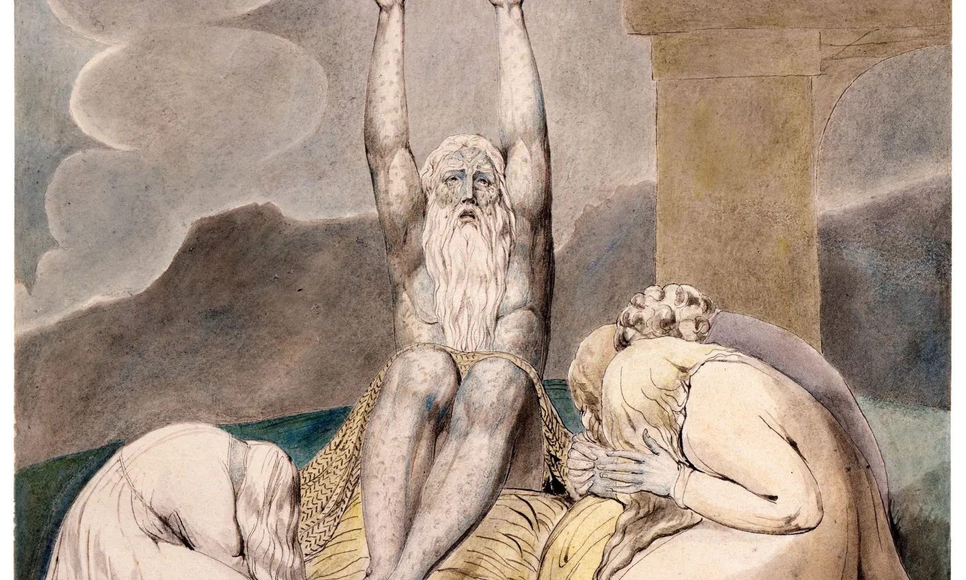 © Le désespoir de Job, aquarelle de William Blake, 1805